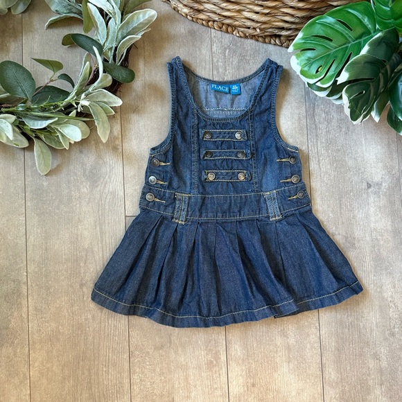 Vintage Childen’s Place Toddler Girl Denim Jumper Overalls Dress Size 24 Months - Picture 12 of 12